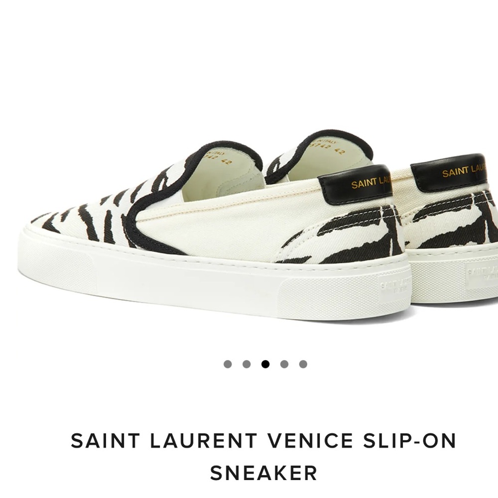 Saint Laurent Venice Slip on Sneaker - Zebra - Picture 3 of 11